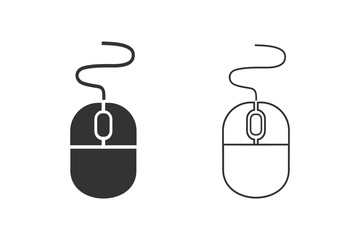 Poster - Computer mouse line icon set in trendy flat style isolated on white background, for your web site design, app, logo, UI. Vector illustration