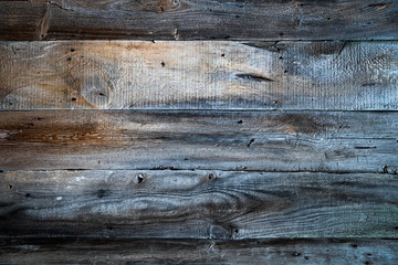 Grunge texture, old blue boards, cracked paint, wooden vintage background