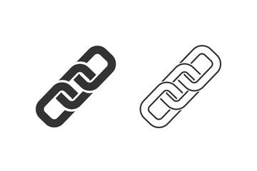 Poster - Link Symbol Line Icon Set Vector