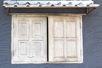 Wall Mural - Cement walls and old wooden windows