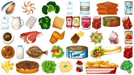 Poster - Set of food isolated