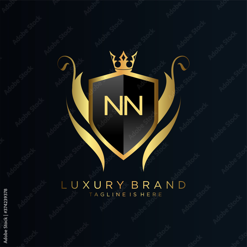 NN Letter Initial with Royal Template.elegant with crown logo vector ...