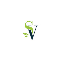 Wall Mural - SV nature letter logo design vector template