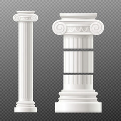 Wall Mural - Vector illustration of an antique column on a transparent background.