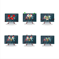 Poster - Alphabet on monitor cartoon character with nope expression