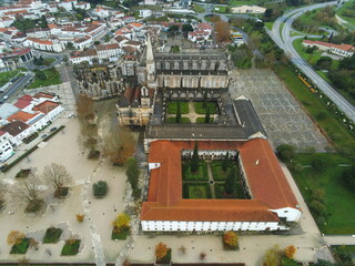 Monastery of Batalha, Portugal. UNESCO World Heriatge Site. Aerial Drone Photo