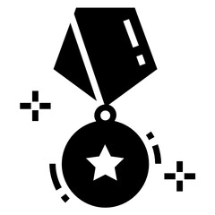 Poster - 
Armed badge icon design, glyph vector of star badge 
