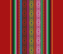 Blanket Stripes Seamless Vector Pattern. Background With Ethnic American Fabric Pattern With Colorful Stripes. Serape Design