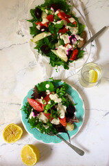 Canvas Print - Smoked salmon salad.selective focus.