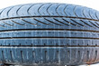 close-up of used car tire