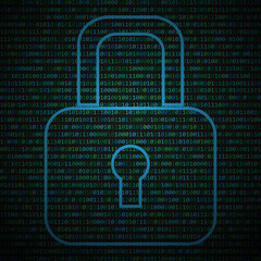 Poster - data safe abstract background with binary code