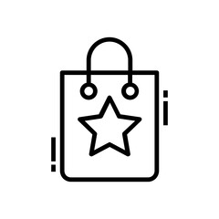 Sticker - favorite shopping, star on a shopping bag in style