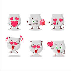 Wall Mural - Silver trophy cartoon character with love cute emoticon