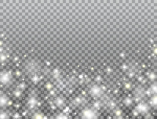 Wall Mural - magic light frame on transparent background. christmas decoration. glowing light effect. glitter gol
