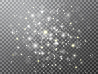 Wall Mural - glowing light effect. christmas decoration. magic light stream on transparent background. glitter wh
