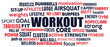 © julied - workout word cloud concept text is outline
