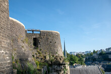 Beautiful Shot Of The Walls Of The Bock Casemates At Luxembourg City