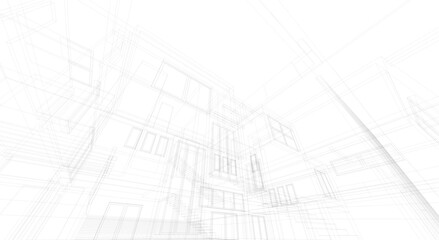 Wall Mural - house building architectural concept 3d