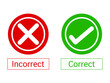 correct and incorrect choices, right and wrong sign