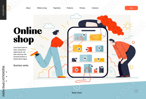 Fotografía Business topics -online shopping, web template, header
