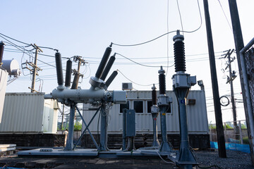 High voltage transformer with power supply station