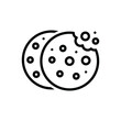 Black line icon for cookie