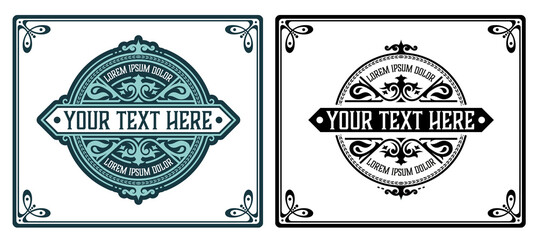 Wall Mural - vintage logo template, hotel, restaurant, business or boutique i