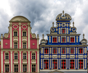 Sticker - old town hall and square in the heart of Stettin downtown