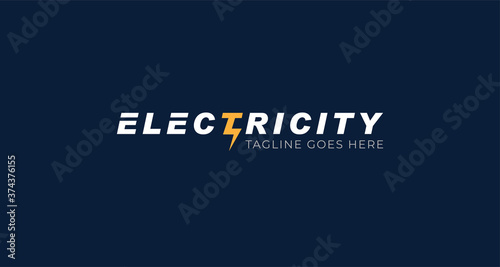 Fotografía Electricity logotype, Flat style Logo Design Template,vector illustration