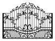 silhouette wrought iron gate vector