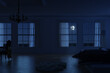 © Brilliant Eye - 3d rendering of classic bedroom apartment in the moonlight