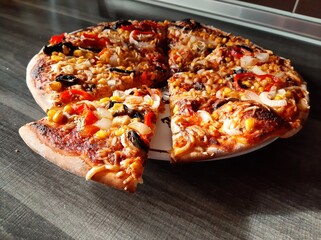 hot and delicious pizza