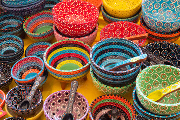 Sale of Mexican handicrafts in local market