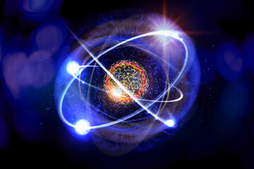 Wall Mural - atomic particle 3d illustration