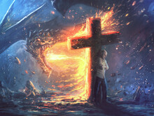 Dragon Fire And Cross