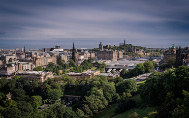 Edinburgh city view from the castle, Scotland