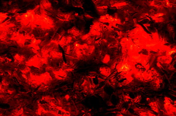 Poster - The natural background is made of red-hot charcoal.