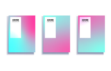 Fototapete - Set of covers design templates with vibrant gradient background. Trendy modern design. Applicable for placards, banners, flyers, presentations, covers and reports. Vector illustration. Eps10