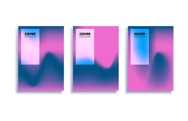 Fototapete - Set of covers design templates with vibrant gradient background. Trendy modern design. Applicable for placards, banners, flyers, presentations, covers and reports. Vector illustration. Eps10
