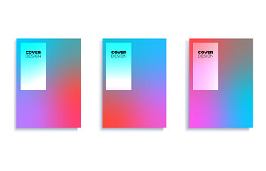 Fototapete - Set of covers design templates with vibrant gradient background. Trendy modern design. Applicable for placards, banners, flyers, presentations, covers and reports. Vector illustration. Eps10