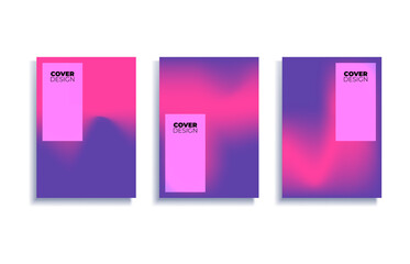 Fototapete - Set of covers design templates with vibrant gradient background. Trendy modern design. Applicable for placards, banners, flyers, presentations, covers and reports. Vector illustration. Eps10