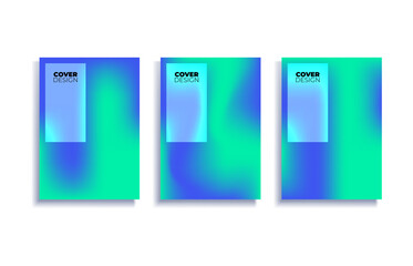 Fototapete - Set of covers design templates with vibrant gradient background. Trendy modern design. Applicable for placards, banners, flyers, presentations, covers and reports. Vector illustration. Eps10