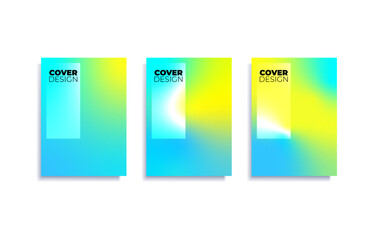 Fototapete - Set of covers design templates with vibrant gradient background. Trendy modern design. Applicable for placards, banners, flyers, presentations, covers and reports. Vector illustration. Eps10
