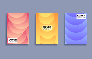 Fototapete - Set of covers design templates with vibrant gradient background. Trendy modern design. Applicable for placards, banners, flyers, presentations, covers and reports. Vector illustration. Eps10.