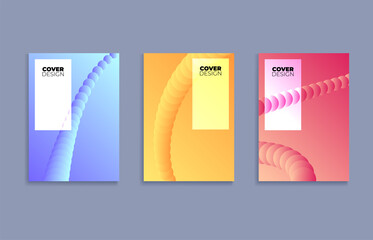 Fototapete - Set of covers design templates with vibrant gradient background. Trendy modern design. Applicable for placards, banners, flyers, presentations, covers and reports. Vector illustration. Eps10.