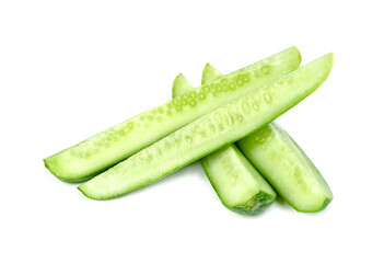 Poster - sliced cucumber isolated on white background