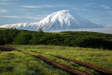 Wall Mural - Volcano Plosky and Ostry Tolbachik