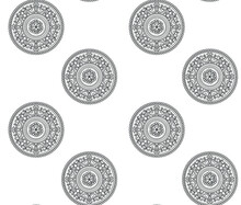 Paisley  Flower    Design Pattern On  Outline  Background