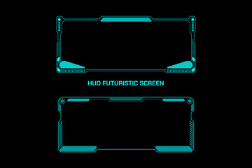Poster - HUD Futuristic Scifi Wide Screen Monitor Element Technology Interface. Virtual Reality Frame UI Target View Display.
