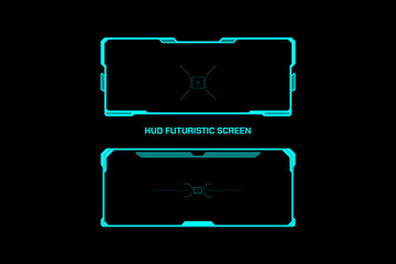 Poster - HUD Futuristic Scifi Wide Screen Monitor Element Technology Interface. Virtual Reality Frame UI Target View Display.